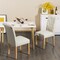 Costway Set of 2 Parsons Upholstered Fabric Chair with Wooden Legs Pink/Beige/Grey/White&Black